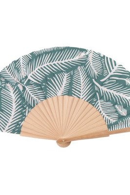 Goya 38059MONTADO - 23 cm Natural Wood Fan, Leaf Design LEAVES