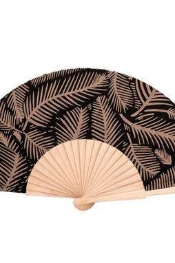 Goya 38059MONTADO - Ventilatore in Legno Naturale 23cm, Foglie Polyester LEAVES