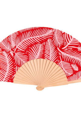 Goya 38059MONTADO - 23 cm Natural Wood Fan, Leaf Design LEAVES