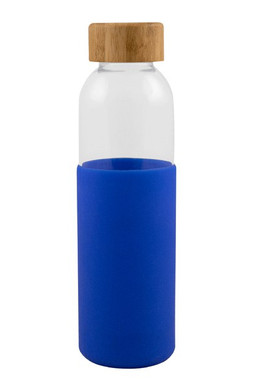 Goya 50019 - Bouteille en verre 500 ml, capuchon bambou et gaine silicone GIN