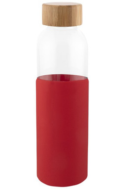 Goya 50019 - Bottiglia in Vetro 500 ml con Tappo in Bambù e Custodia in Silicone GIN