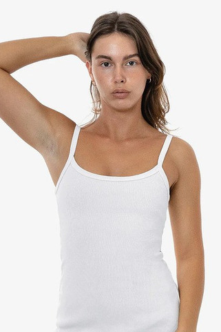 LA Apparel RHR318GD - Vestido espagueti de canalé grueso