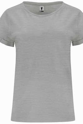 Roly CA6643 - CIES T-shirt feminina com gola redonda no mesmo tecido e tapa costuras interior com o mesmo tom