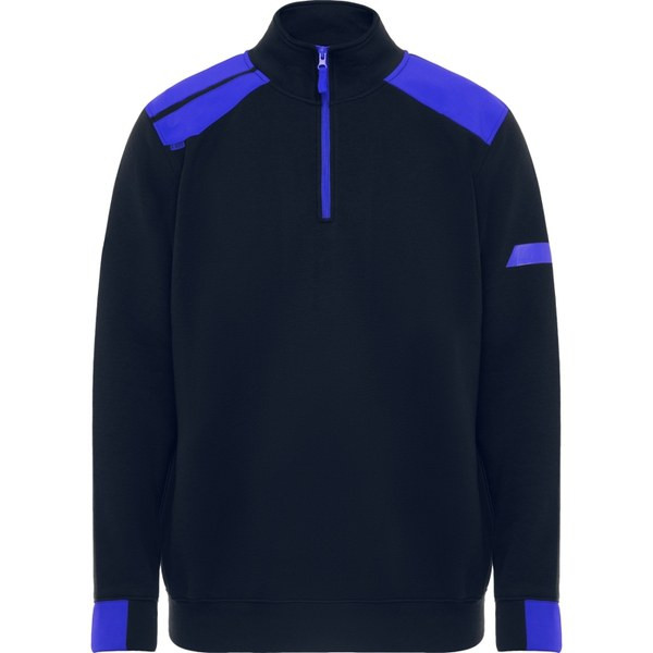 Roly SU8413 - MAVERICK Sweat à col montant et demi-zip de couleurs combinés