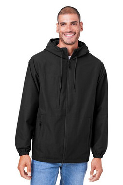 Harriton M73 - Unisex Flex Twill Hooded Jacket