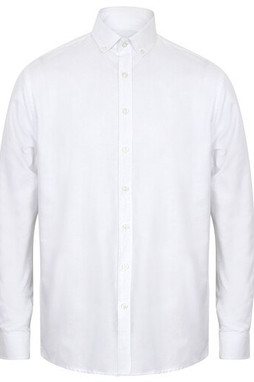 HENBURY HY512C - MODERN OXFORD LONG SLEEVED SHIRT - CLASSIC FIT