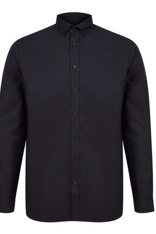 HENBURY HY512C - MODERN OXFORD LONG SLEEVED SHIRT - CLASSIC FIT