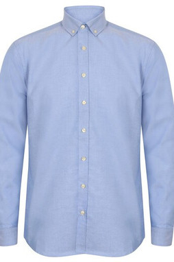 HENBURY HY512C - MODERN OXFORD LONG SLEEVED SHIRT - CLASSIC FIT