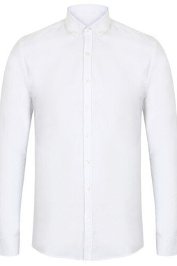 HENBURY HY512S - MODERN OXFORD LONG SLEEVED SHIRT - SLIM FIT