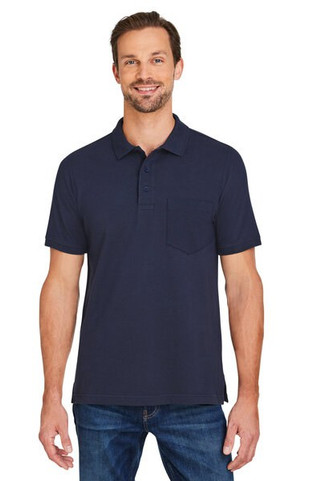 Harriton M205P - Mens Valiant Cotton Snag Protect Pocket Polo