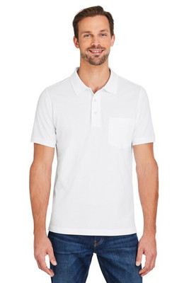 Harriton M205P - Men's Valiant Cotton Snag Protect Pocket Polo