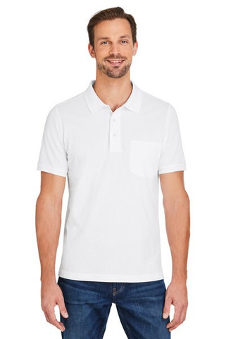 Harriton M205P - Mens Valiant Cotton Snag Protect Pocket Polo