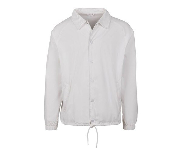 BUILD YOUR BRAND BY128 - Versatile Nylon Coach Jacket with Elastic Features