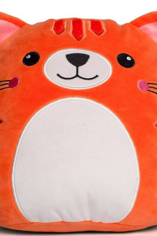 MUMBLES MM802 - Cuddly Ginger Cat Plush with Embroidered Features