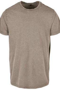 BUILD YOUR BRAND BY190 - ACID WASHED ROUND NECK TEE