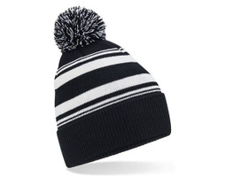 BEECHFIELD BF473R - Eco-Friendly Striped Pom Pom Beanie Hat
