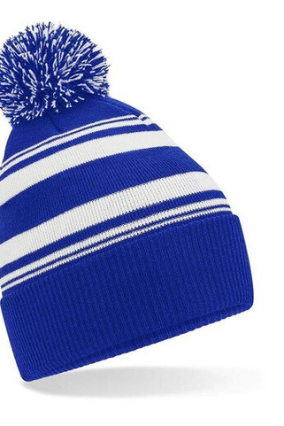 BEECHFIELD BF473R - Eco-Friendly Striped Pom Pom Beanie Hat