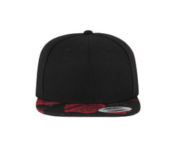 FLEXFIT F6089R - Casquette 6 pans impression rose sur la visière