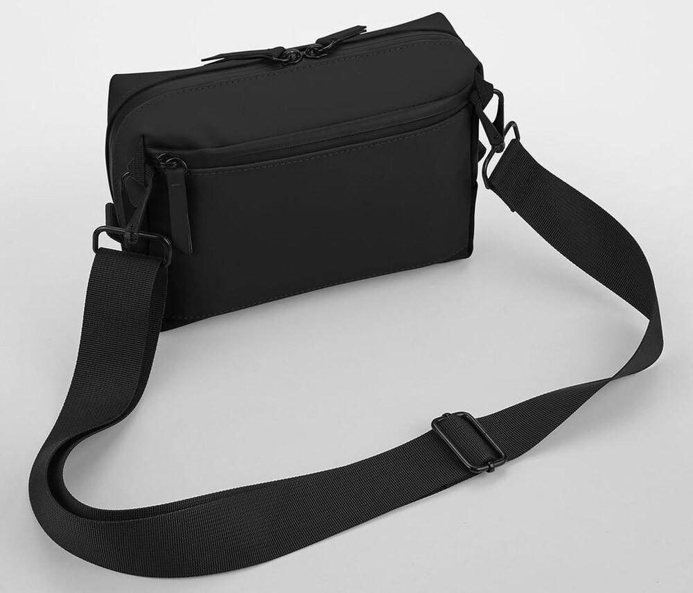 BAG BASE BG334 - MATTE PU CROSS BODY BAG - Black | Wordans