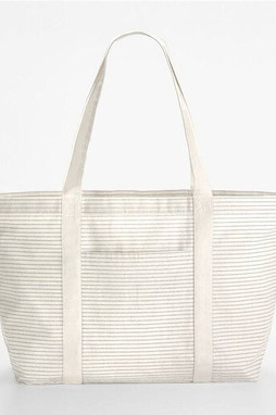 WESTFORD MILL WM255 - STRIPED ORGANIC COTTON SHOPPER