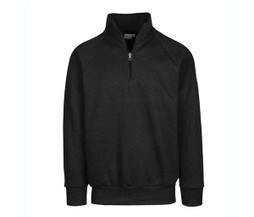 VESTI IT503 - Pull Zippé à Col Montant en Coton Mélangé
