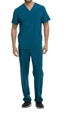 Dickies Medical DKE645 - Men's Utility V-Neck Top with Multi-Pocket Design