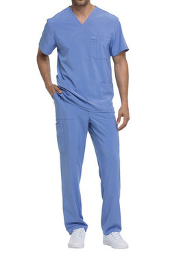 Dickies Medical DKE645 - Men's Utility V-Neck Top with Multi-Pocket Design