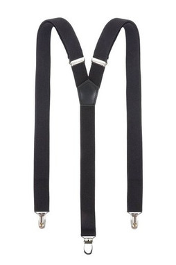KARLOWSKY KYAG2 - Elegant Black Y-Shape Leather Suspenders