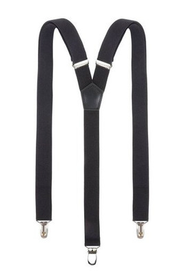 KARLOWSKY KYAG2 - Elegant Black Y-Shape Leather Suspenders