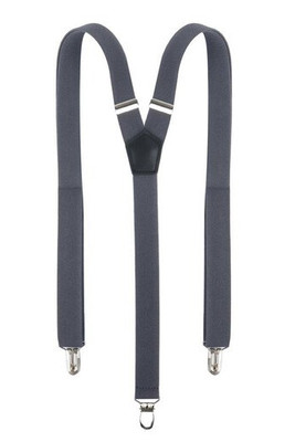 KARLOWSKY KYAG2 - Elegant Black Y-Shape Leather Suspenders