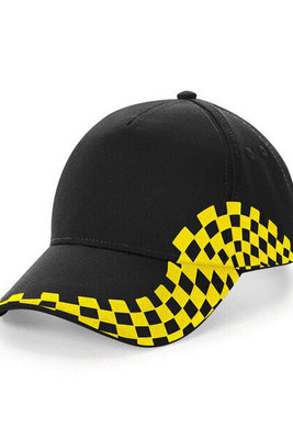 Beechfield B159 - Premium Cotton Racing Cap with Chequer Design