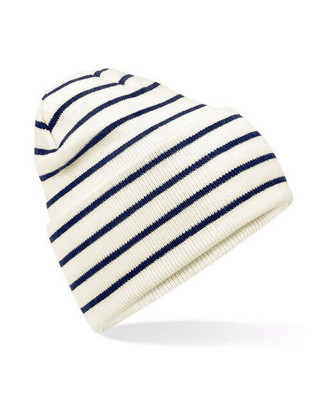 Beechfield B39R - Eco-Friendly Double Layer Striped Beanie with Cuff