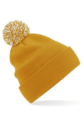 Beechfield B450 - Vinterstjärna Beanie med Pompom och Färgval