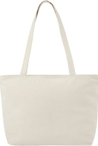 Ningbo 320 g/m² zippered cotton tote bag 15L - EgotierPro 120331