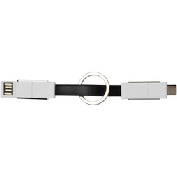 EgotierPro 124124 - Universal 4-in-1 Magnetic Charging Cable with Keychain