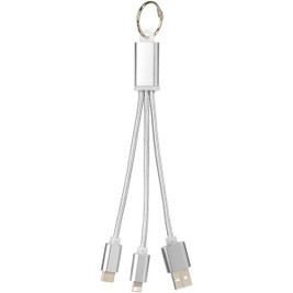 EgotierPro 134961 - Metal 3-in-1 charging cable with keychain