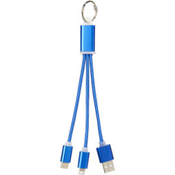 EgotierPro 134961 - Metalen 3-in-1 oplaadkabel met sleutelhanger