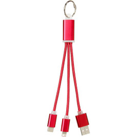 EgotierPro 134961 - Metal 3-in-1 charging cable with keychain