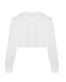 JUST TEES JT016 - Women's Tri-Blend Long Sleeve Cropped Tee