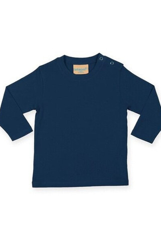 Larkwood LW021 - Premium Cotton Long Sleeve T-Shirt with Snap Buttons