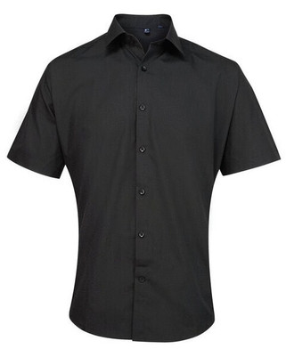 Premier Workwear PR209 - Mens Semi-Fitted Short Sleeve Poplin Dress Shirt