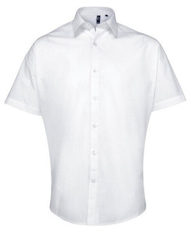 Premier Workwear PR209 - Men's Semi-Fitted Short Sleeve Poplin Dress Shirt