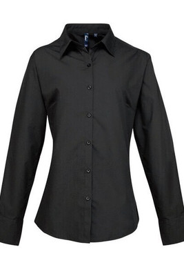 Premier Workwear PR307 - Women's Premium Long Sleeve Poplin Shirt