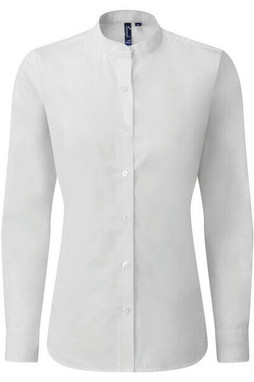 Premier Workwear PR358 - Elegant Ladies Banded Collar Grandad Shirt