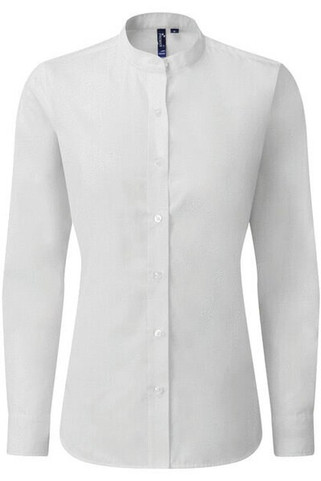 Premier Workwear PR358 - Elegant Ladies Banded Collar Grandad Shirt