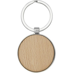 EgotierPro 118123 - Moreno beech wood round keychain