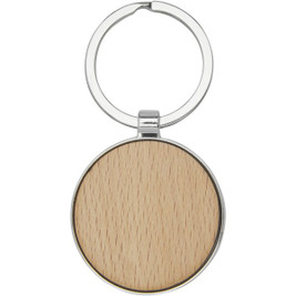 EgotierPro 118123 - Moreno beech wood round keychain