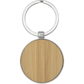 Nino bamboo round keychain - EgotierPro 118125