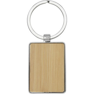 Neta bamboo rectangular keychain - EgotierPro 118126