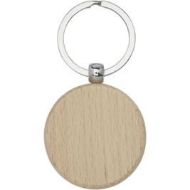 EgotierPro 118120 - Giovanni beech wood round keychain